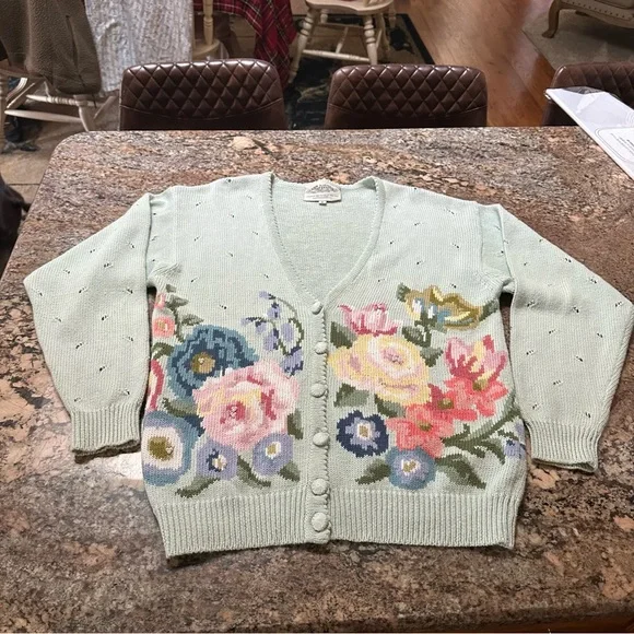 Vintage Susan Bristol Pastel Floral Cardigan - Picture 2 of 10